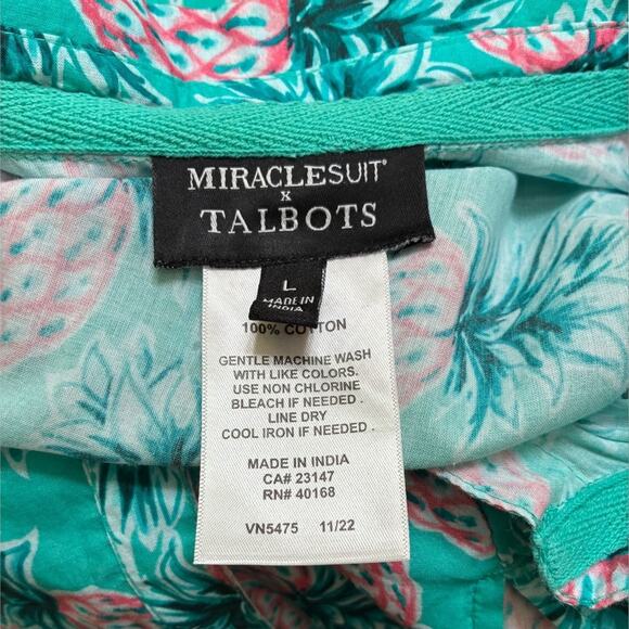 Miraclesuit Talbots pineapple party beach shirt dress coverup - Picture 8 of 8